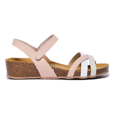 Plakton Platform Wedge Sandal – Lane Taupe Nude White Combo